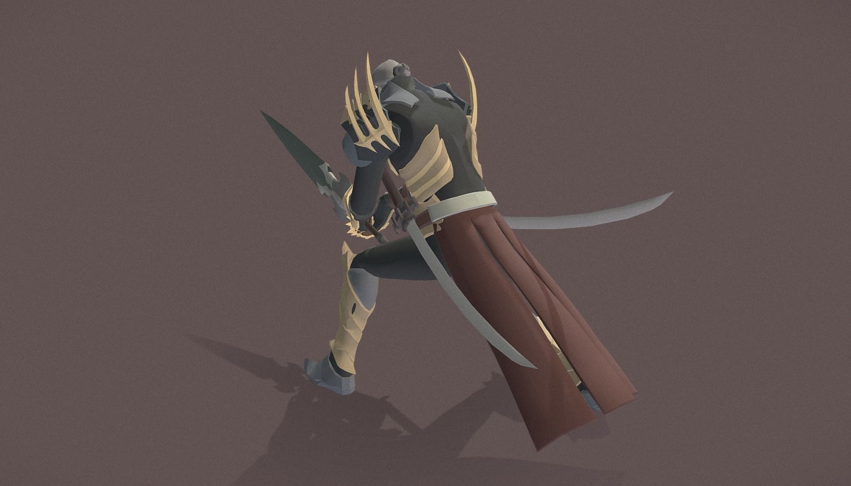 Polygon Art RPG - Grim Darkblade Low-poly 3D model_8