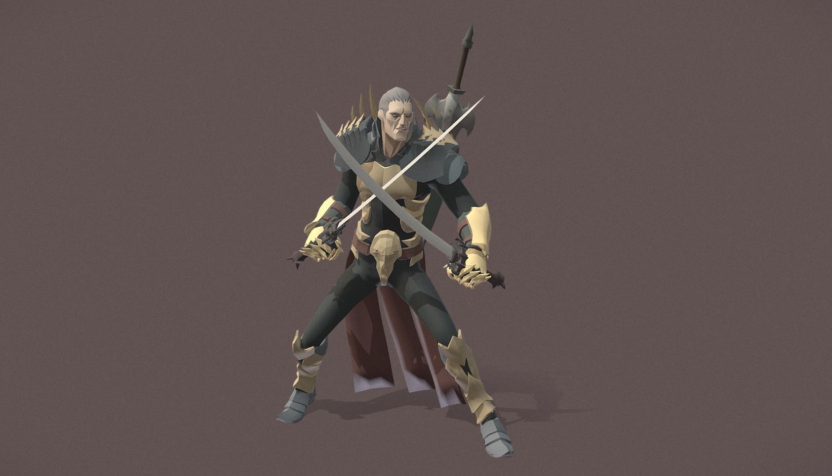 Polygon Art RPG - Grim Darkblade Low-poly 3D model_2