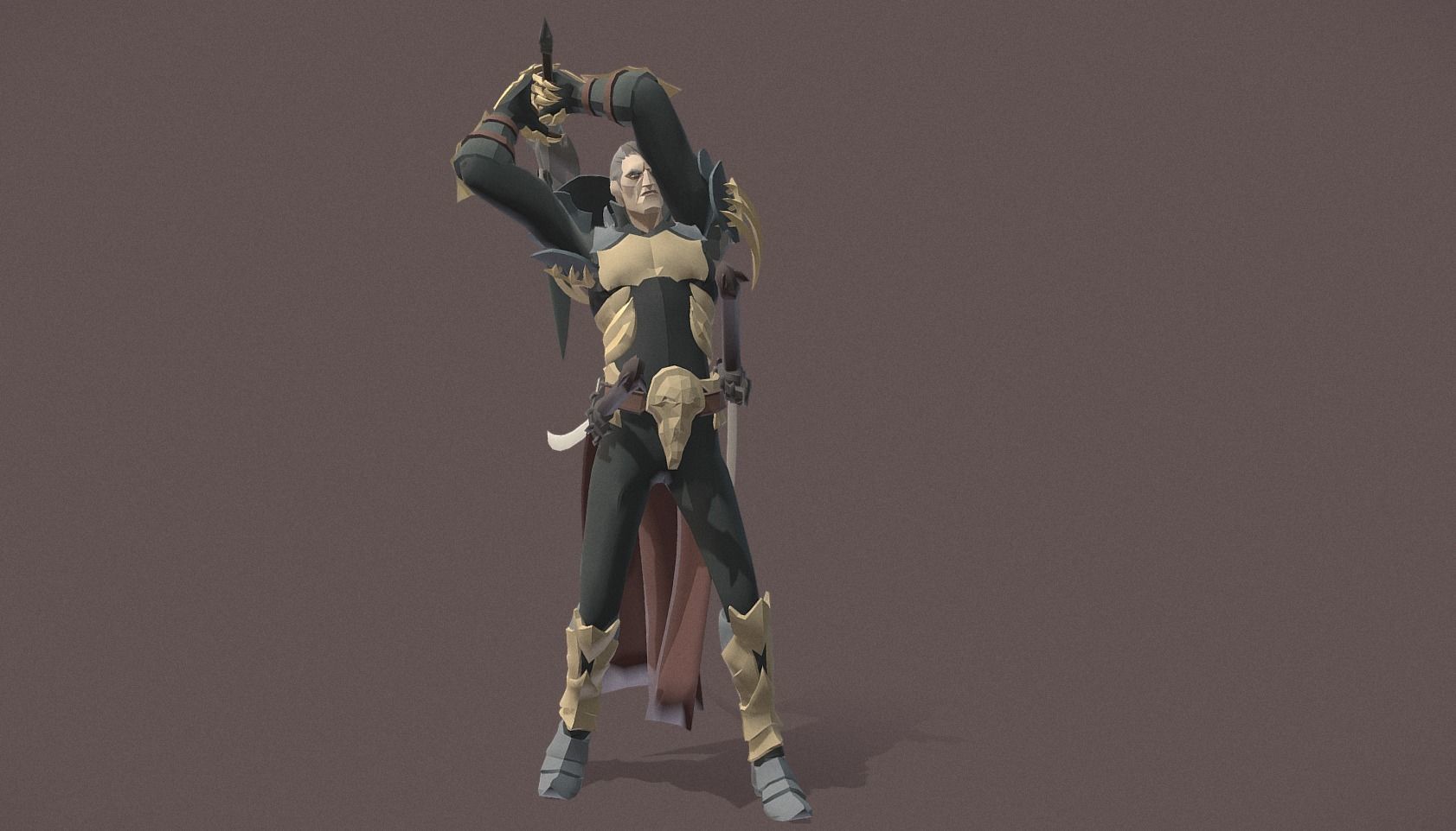 Polygon Art RPG - Grim Darkblade Low-poly 3D model_4