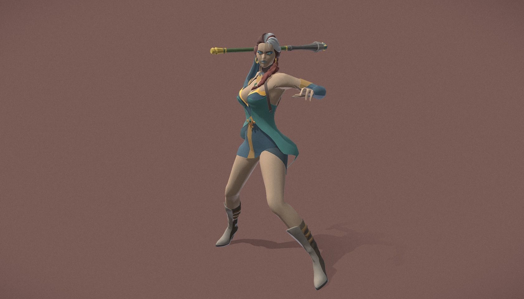 Polygon Art RPG - Ellara Flamewatch Low-poly 3D model_2