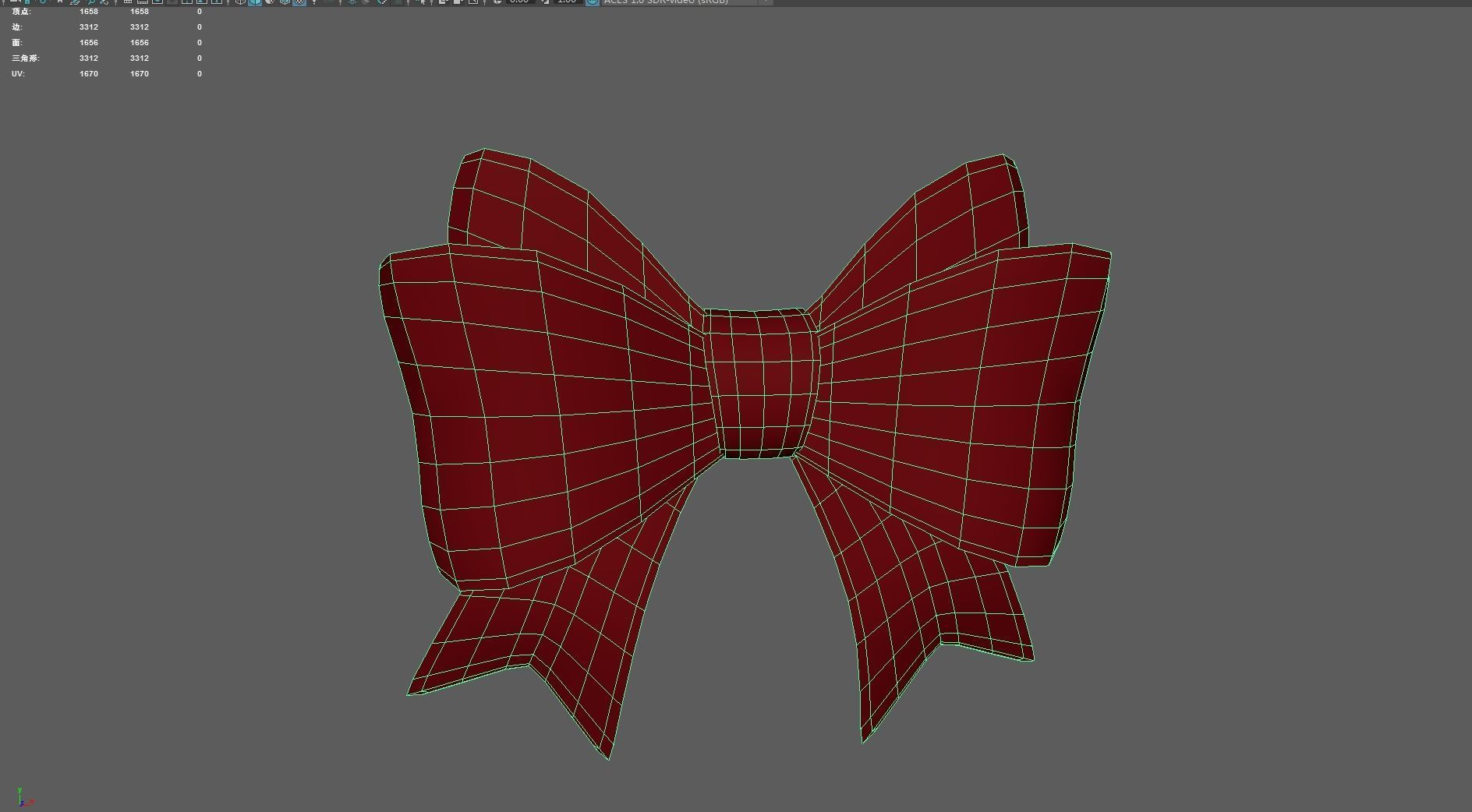 Cartoon Bow Low-poly 3D model_2