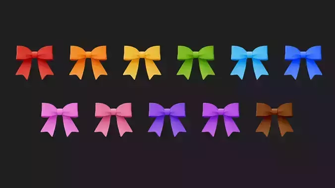 Cartoon Bow Low-poly 3D model
