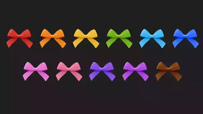 Cartoon Bow Low-poly 3D model