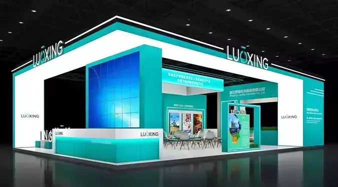 Booth Exhibition Stand Stall 10x15m Height 440cm 4Open 3D model