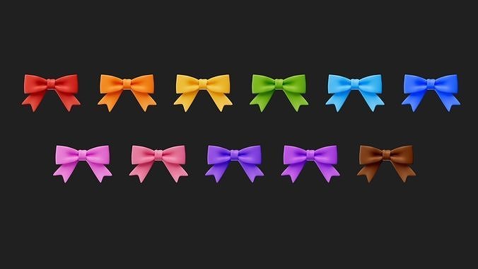 Cartoon Bow Low-poly 3D model
