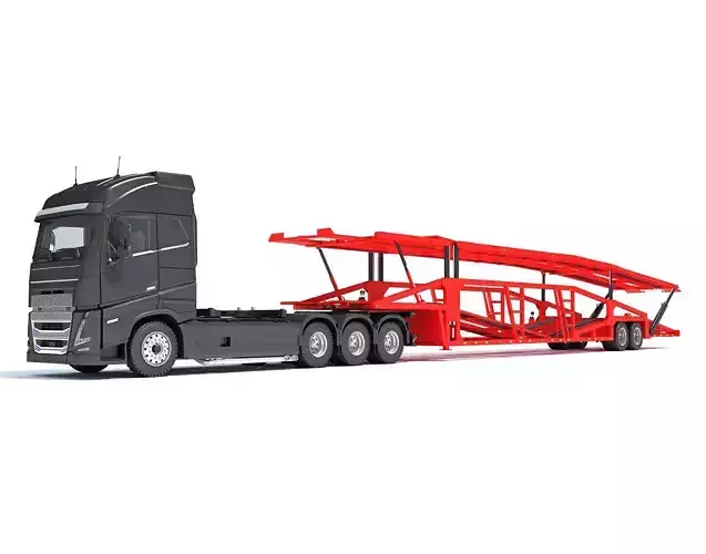 Car Hauler Trailer Semi Truck  3D model