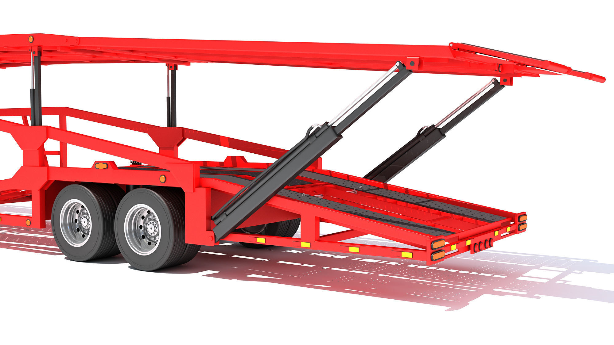 Car Hauler Trailer Semi Truck  3D model_15