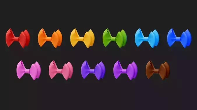 Cartoon Bow Low-poly 3D model