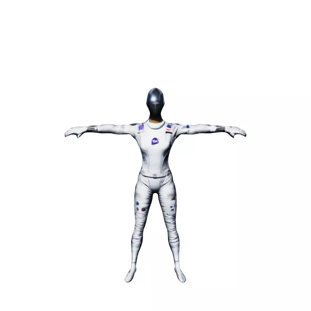 female space ranger Low-poly 3D model_0