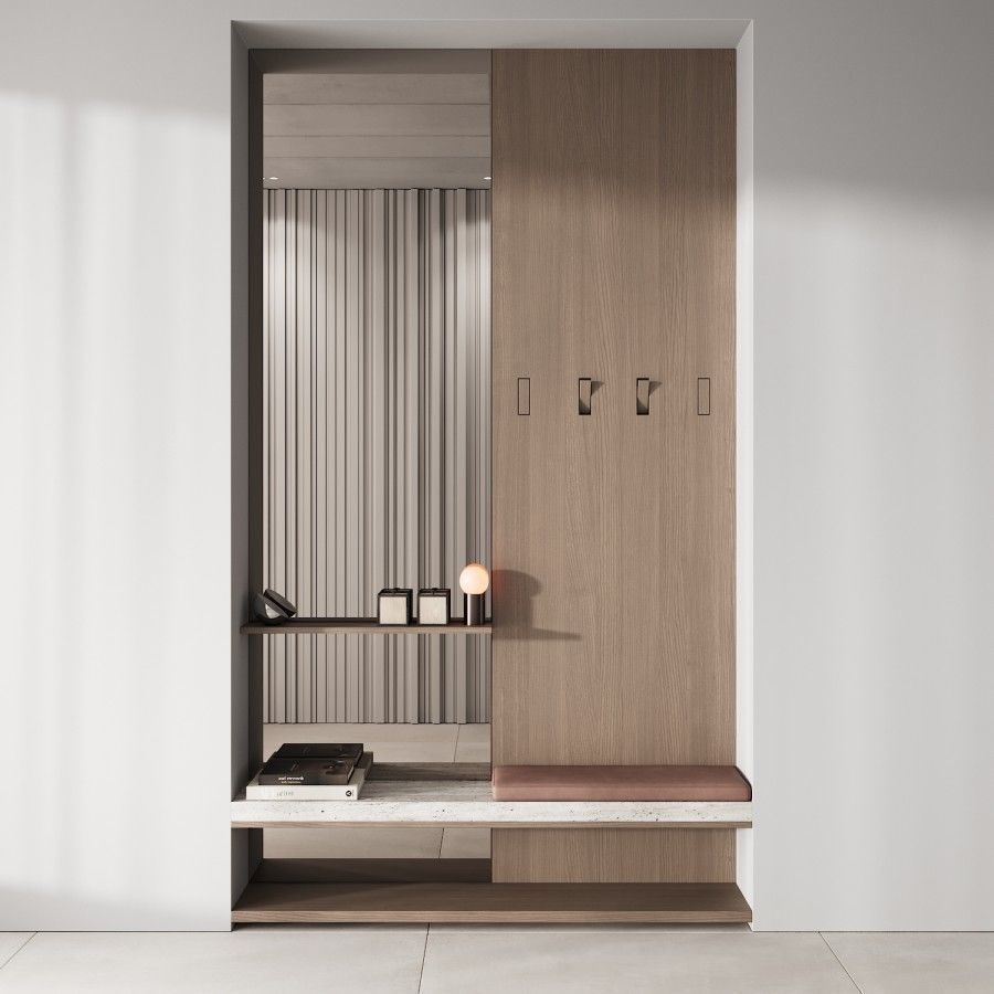  hallway zone 01 minimal wood japandi 01 3D model_6