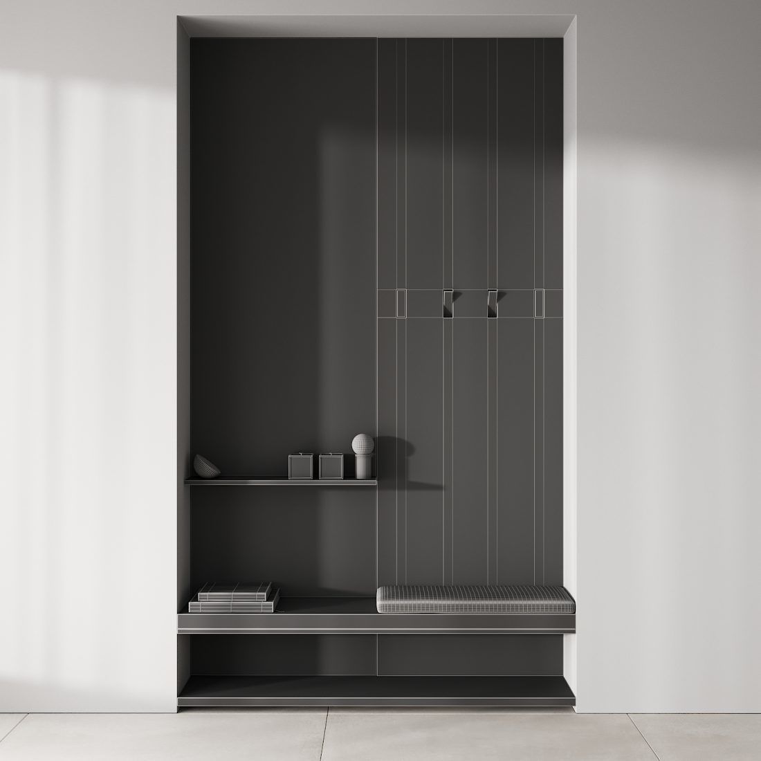  hallway zone 01 minimal wood japandi 01 3D model_5