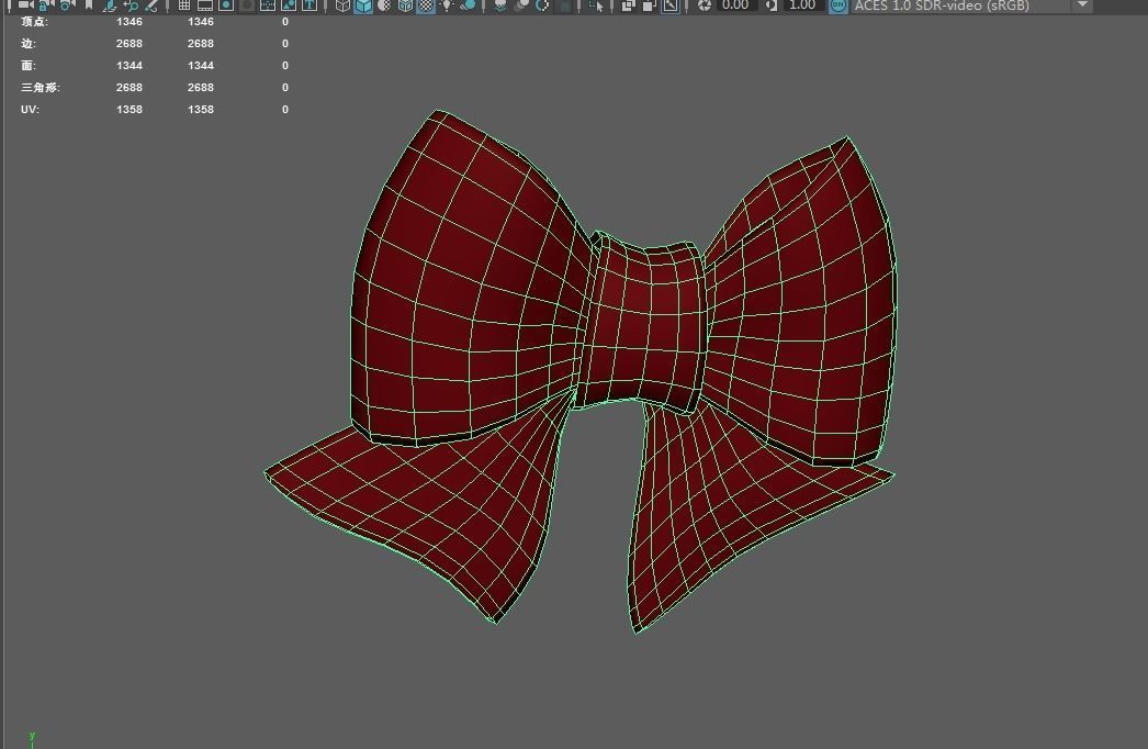 Cartoon Bow Low-poly 3D model_2