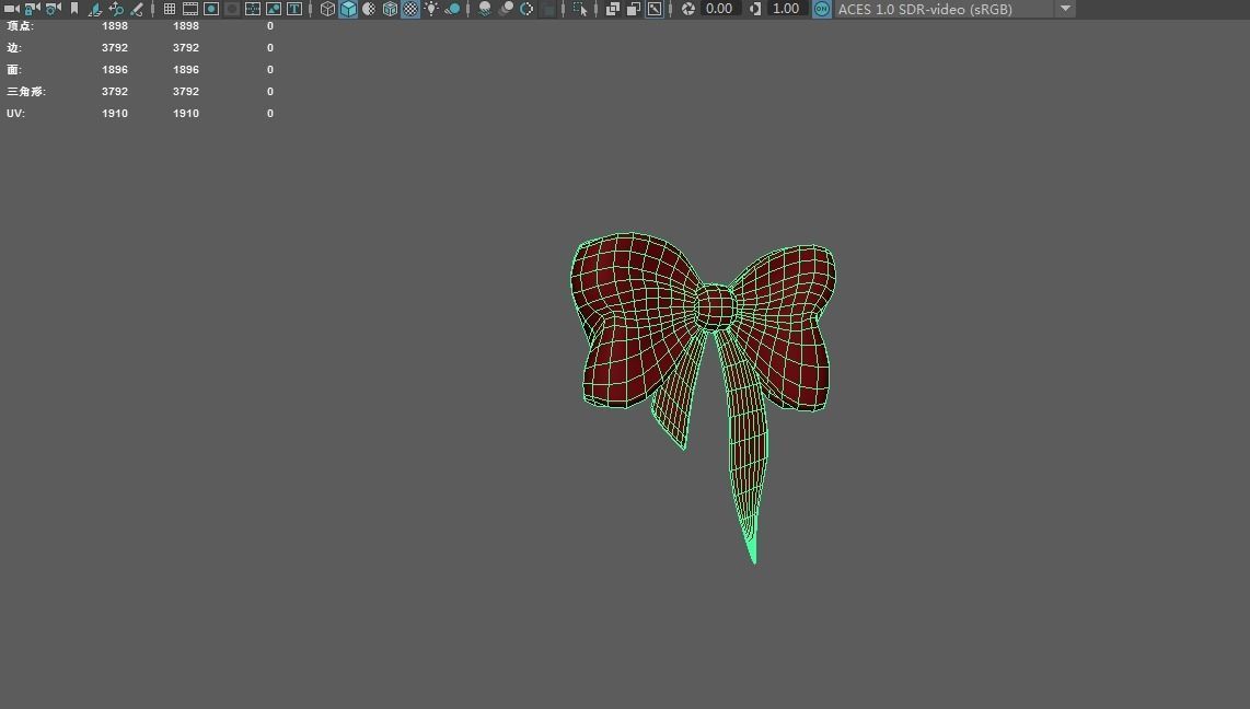 Cartoon Bow Low-poly 3D model_2