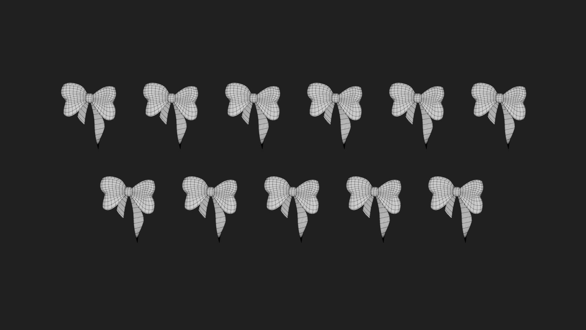 Cartoon Bow Low-poly 3D model_1