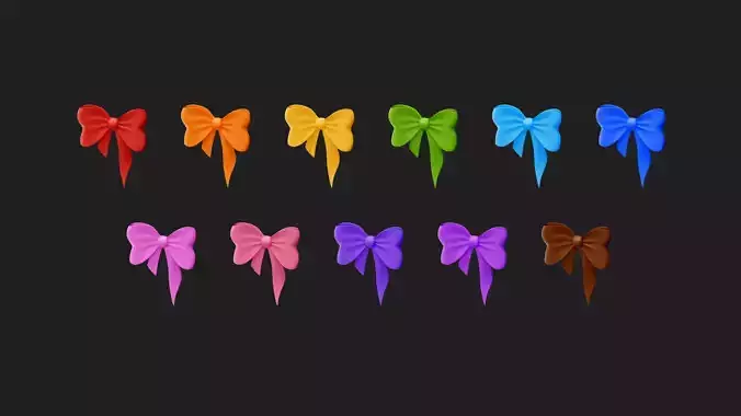 Cartoon Bow Low-poly 3D model
