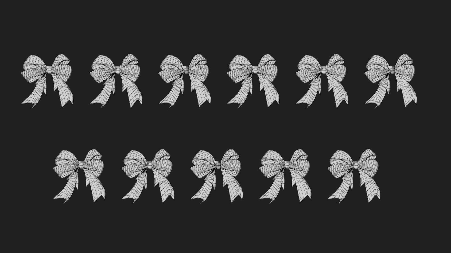 Cartoon Bow Low-poly 3D model_1