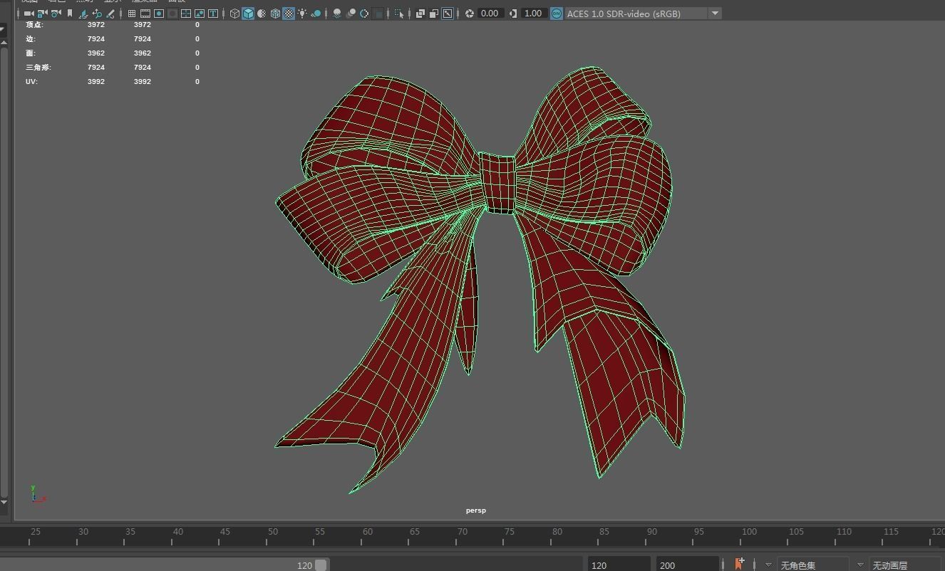 Cartoon Bow Low-poly 3D model_2