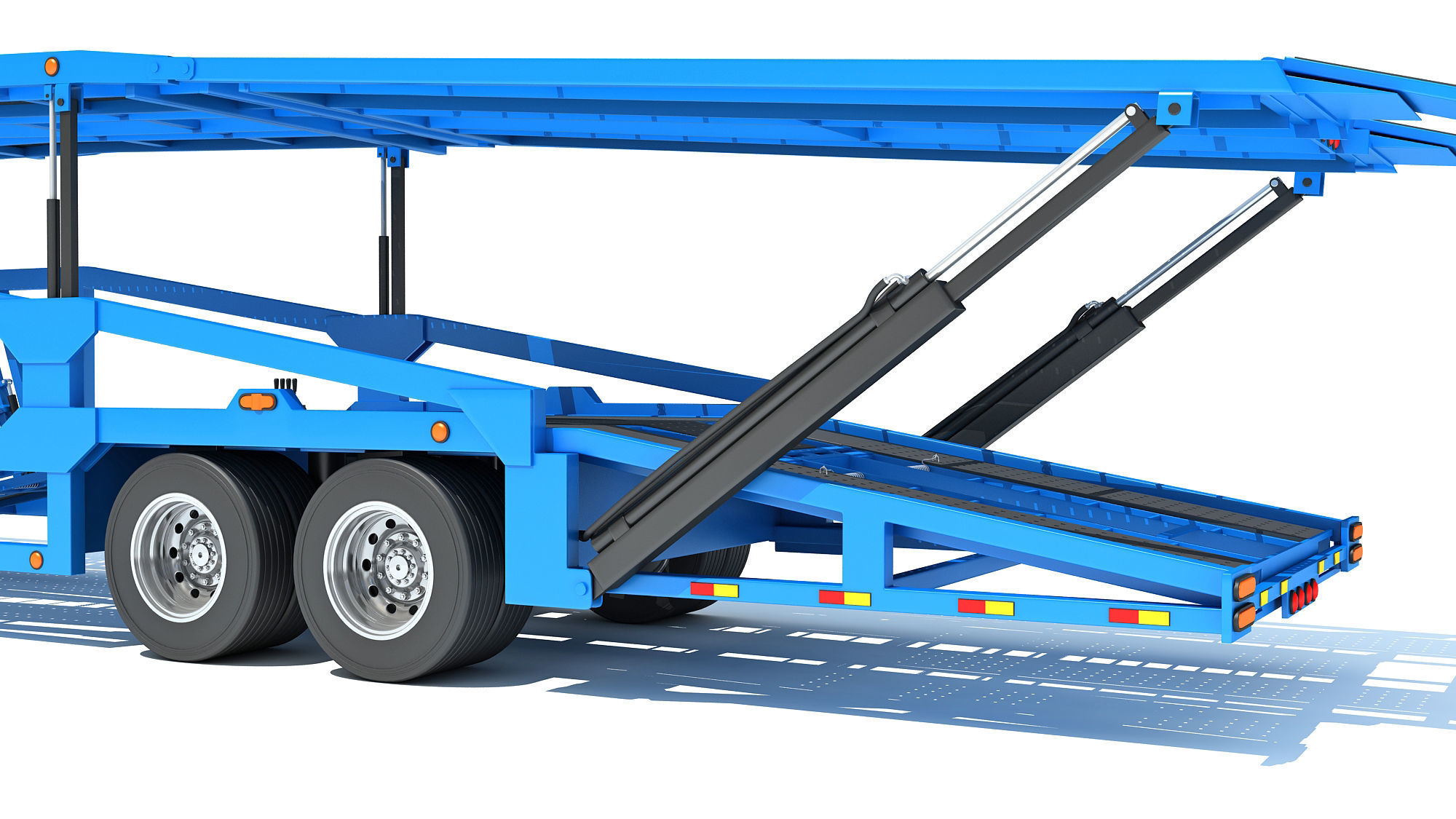 Car Hauler Trailer Semi Truck  3D model_15