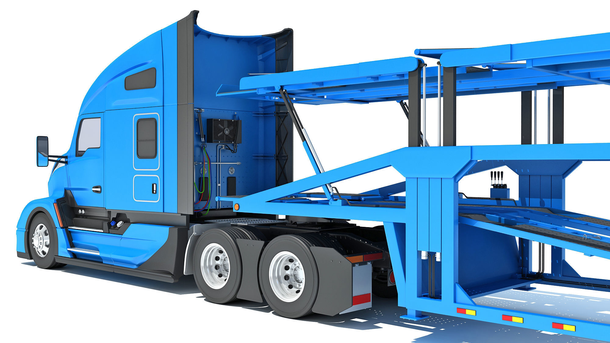 Car Hauler Trailer Semi Truck  3D model_13