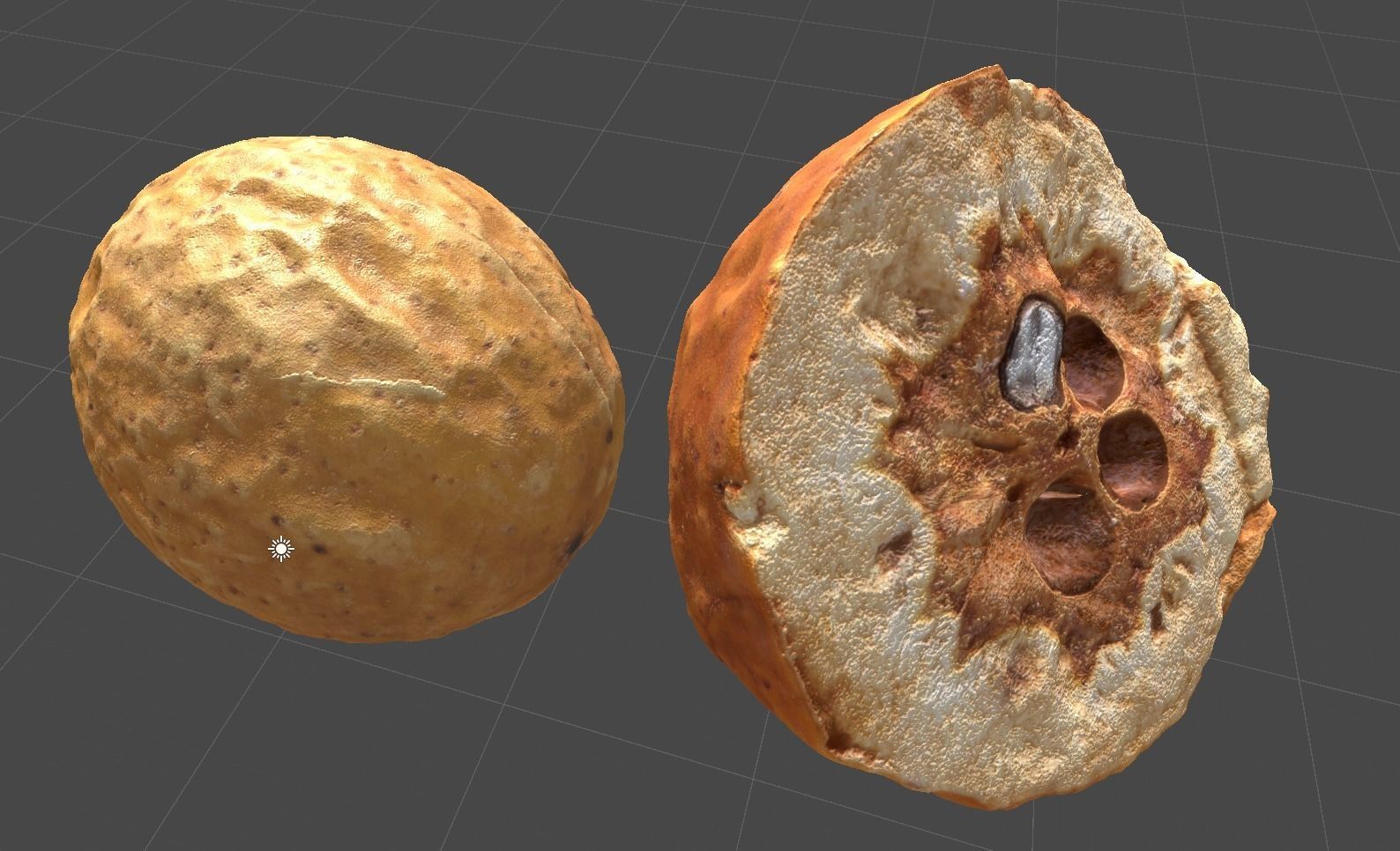 3DSCAN-Traditional Chinese Medicine-Fructus Toosendan Low-poly 3D model_1