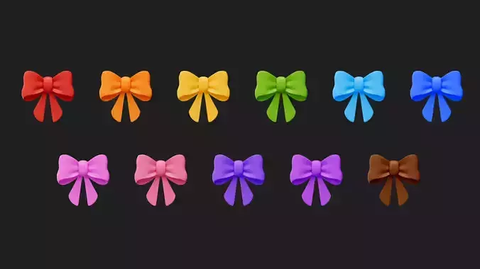 Cartoon Bow Low-poly 3D model