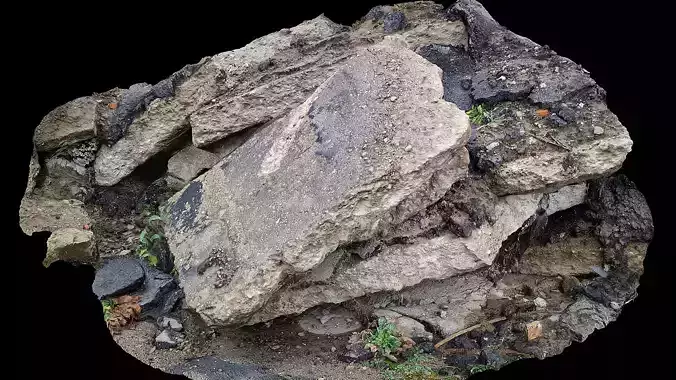 concrete ruins debris big craks photogrammetry