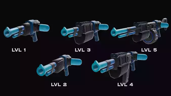Stylized Sci-Fi Battle Weapons Freeze Gun 