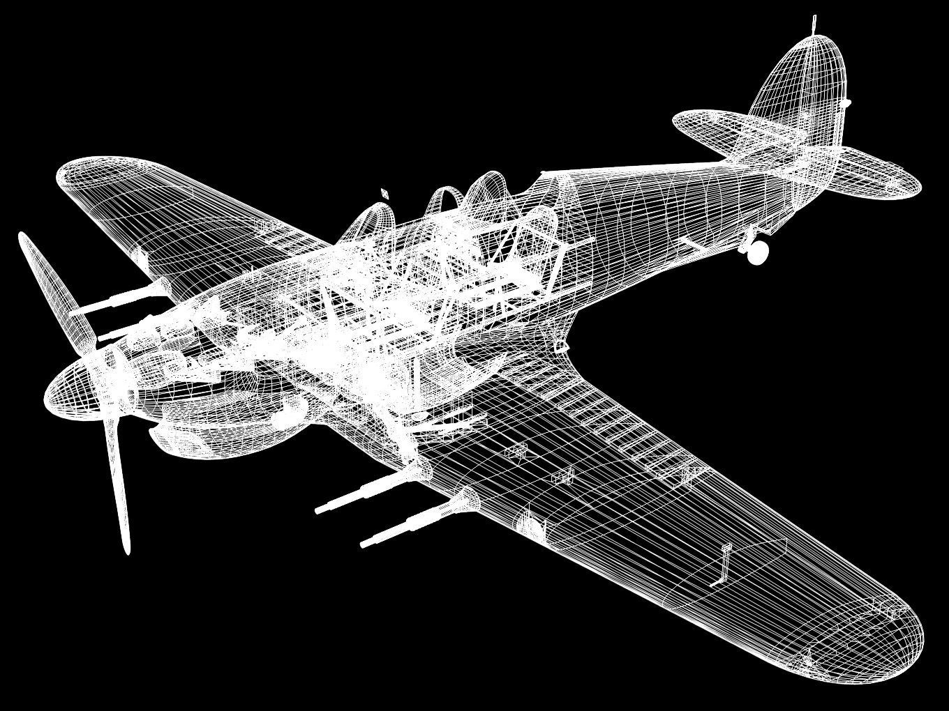 Hawker Hurricane Trainer MK2c 3D model_15