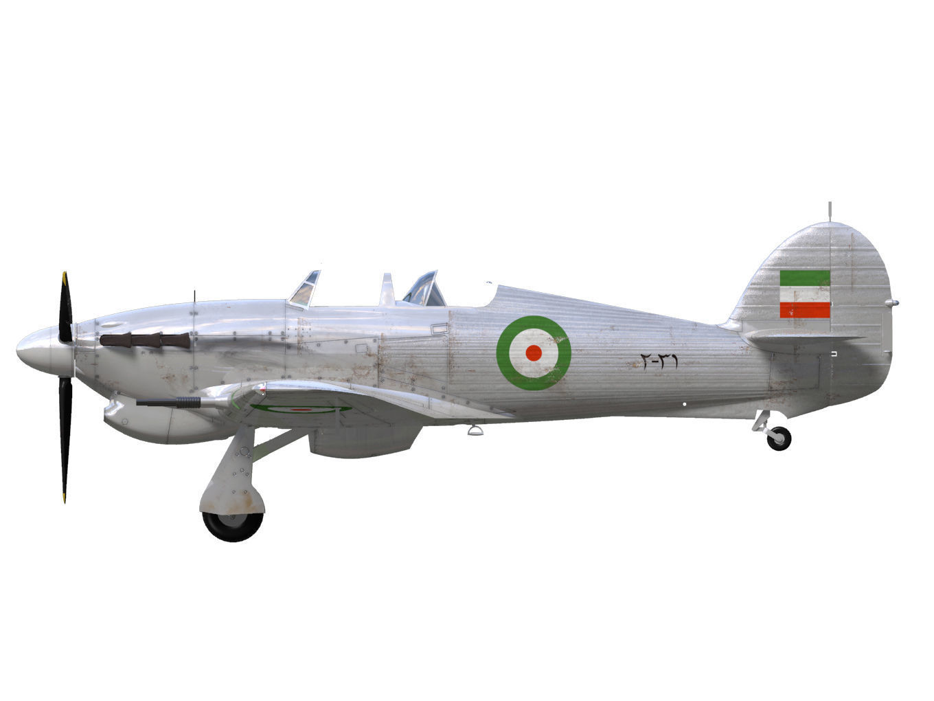 Hawker Hurricane Trainer MK2c 3D model_9