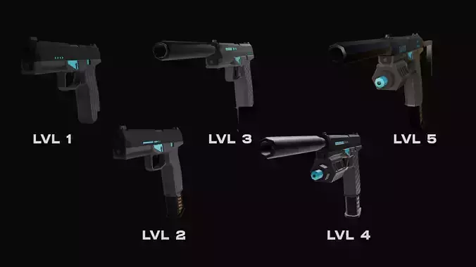 Stylized Sci-Fi Battle Pistol