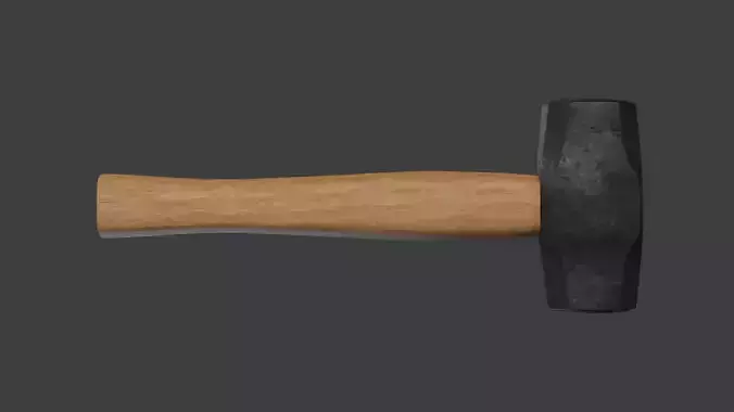 Sledge Hammer Lowpoly 3D model with PBR Low-poly 3D model