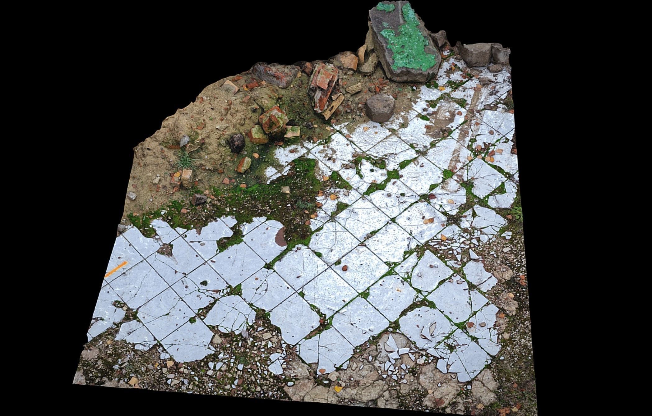 pavement kitchen destroyed house terrain ground photogrammetry Low-poly 3D model_2