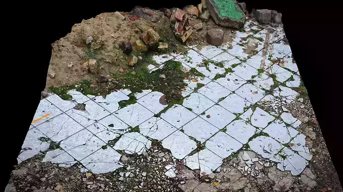 pavement kitchen destroyed house terrain ground photogrammetry