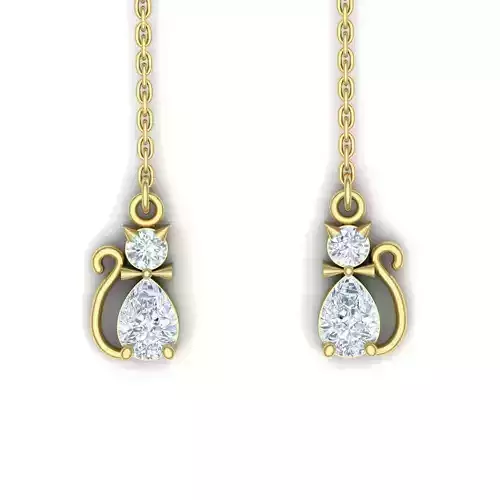 Cat earrings 02 3D print model