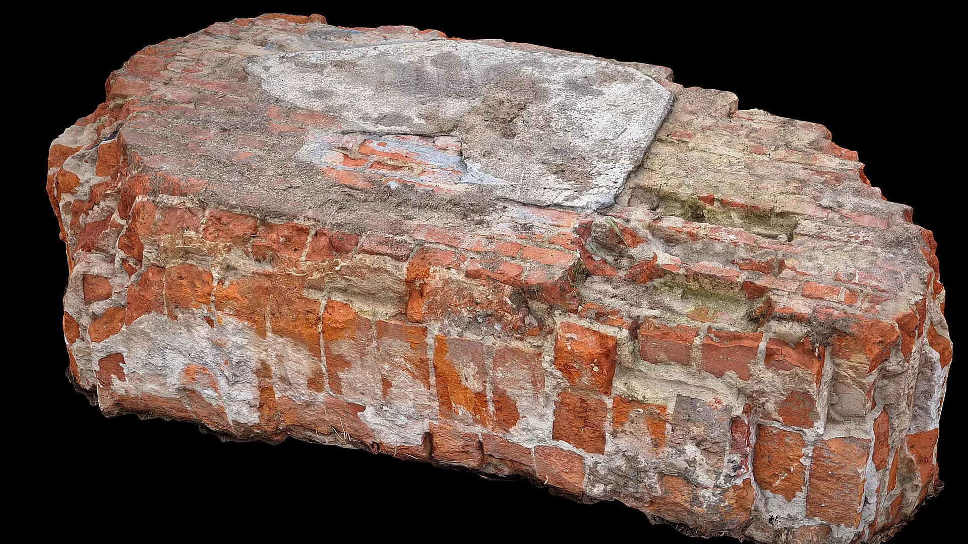 destroyed house debris block part bricks photogrammetry Low-poly 3D model_0