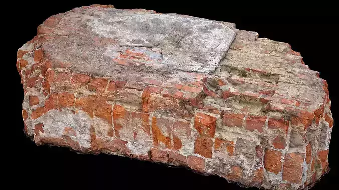 destroyed house debris block part bricks photogrammetry