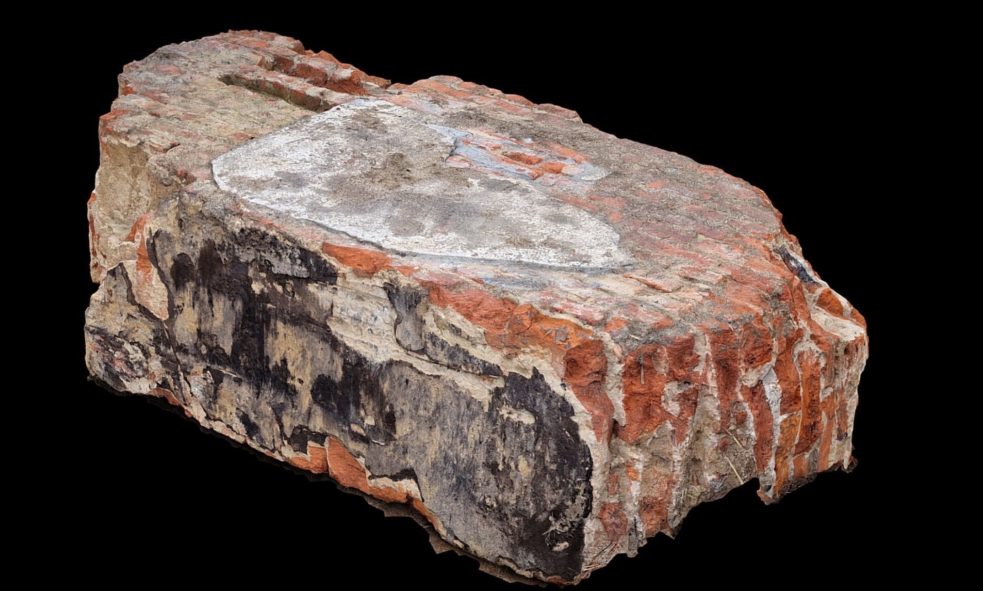 destroyed house debris block part bricks photogrammetry Low-poly 3D model_2