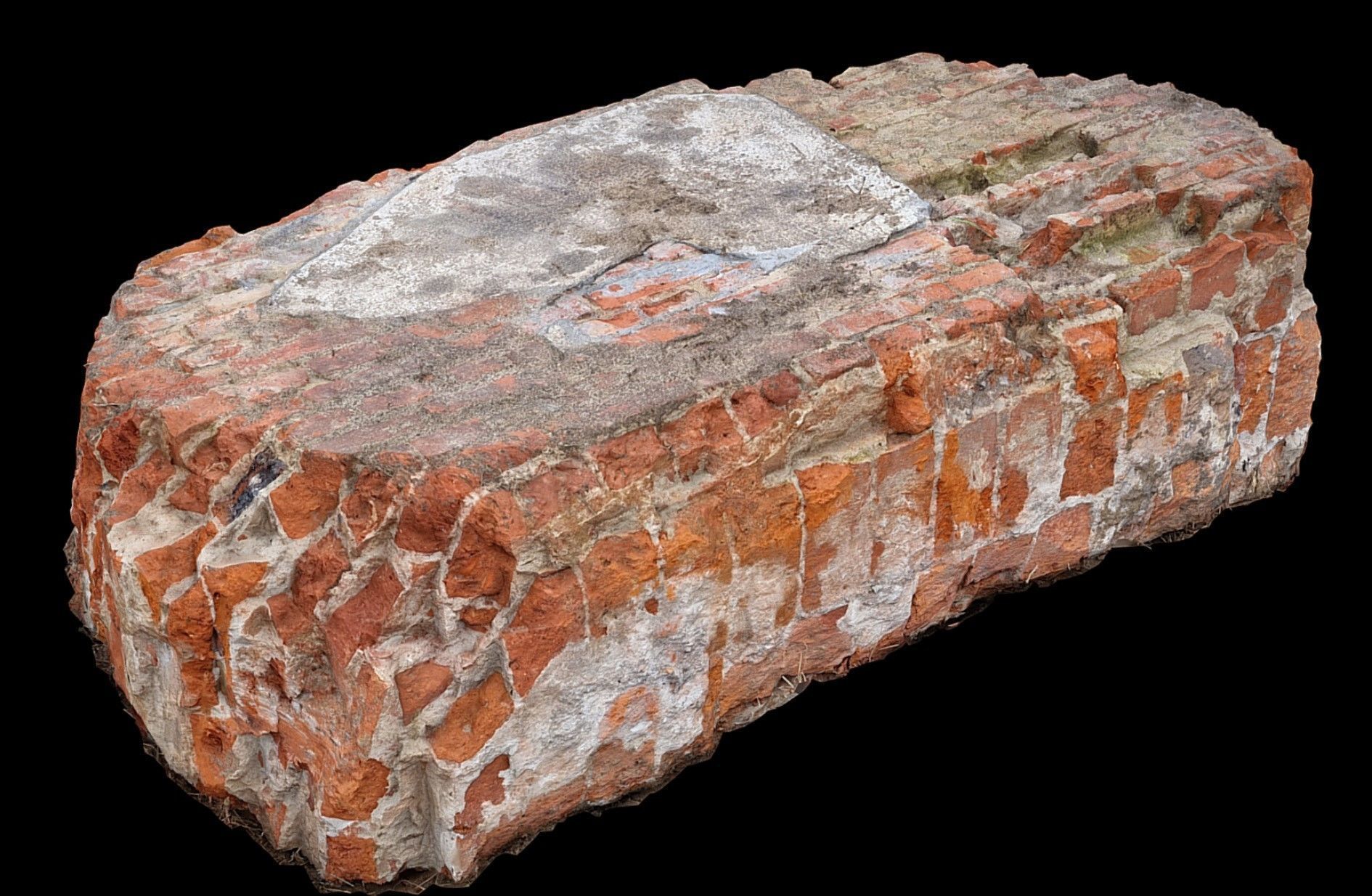 destroyed house debris block part bricks photogrammetry Low-poly 3D model_3