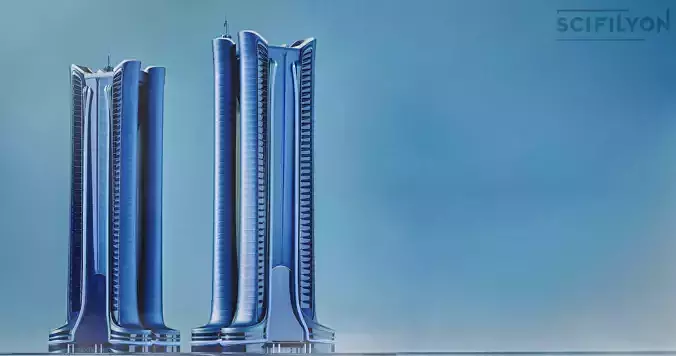 Futuristic Sci-Fi Skyscraper  Building