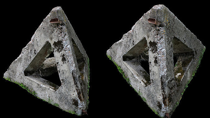 soviet concrete antitank barrier photogrammetry Low-poly 3D model