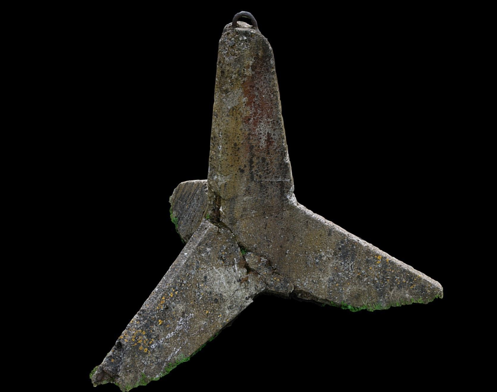 concrete soviet antitank barrier type2 photogrammetry Low-poly 3D model_1