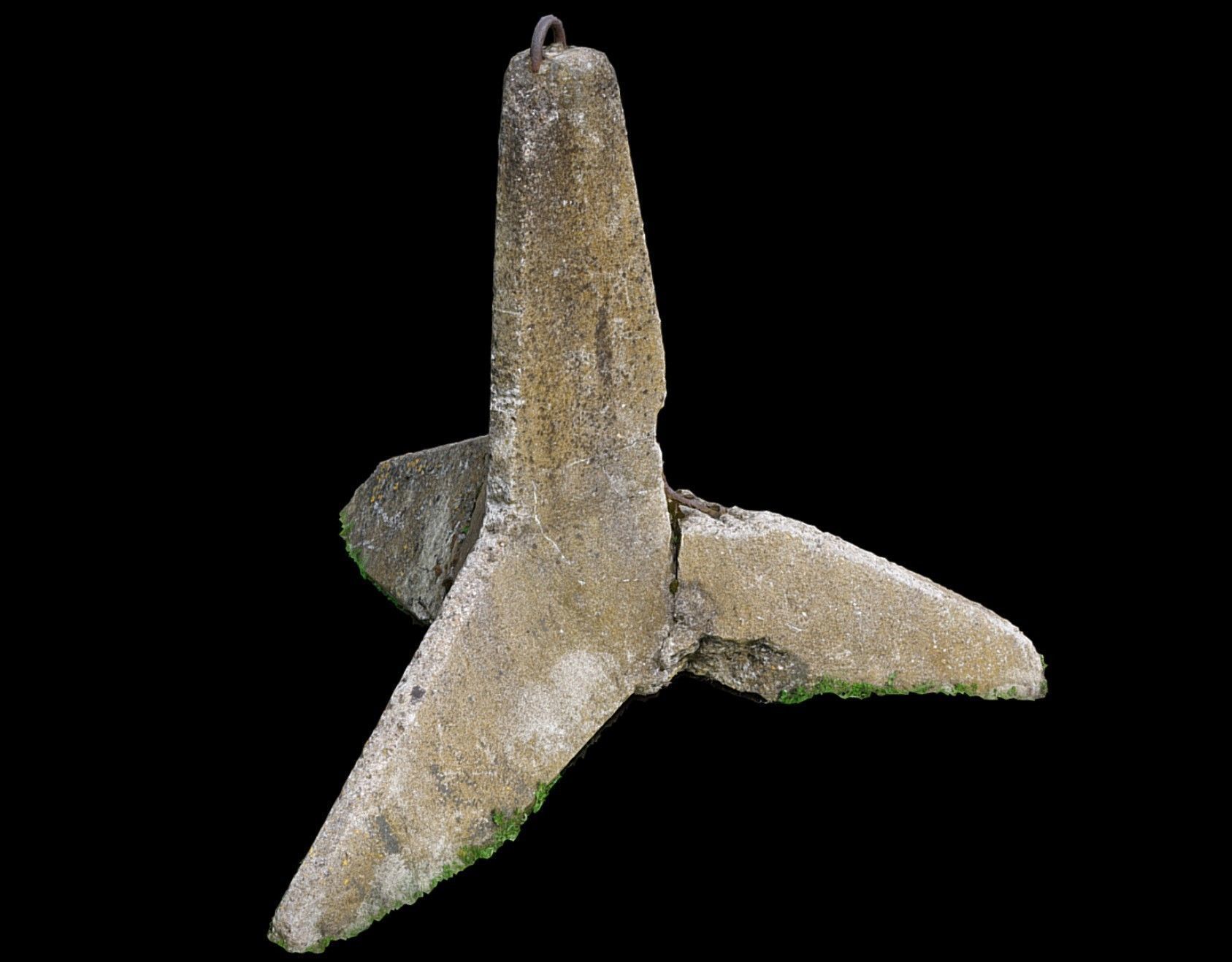 concrete soviet antitank barrier type2 photogrammetry Low-poly 3D model_2