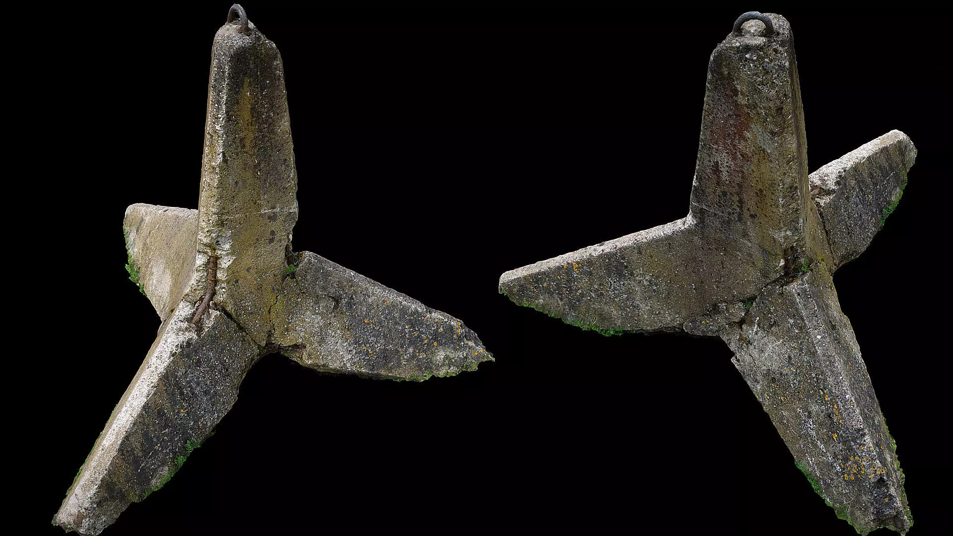 concrete soviet antitank barrier type2 photogrammetry Low-poly 3D model_0