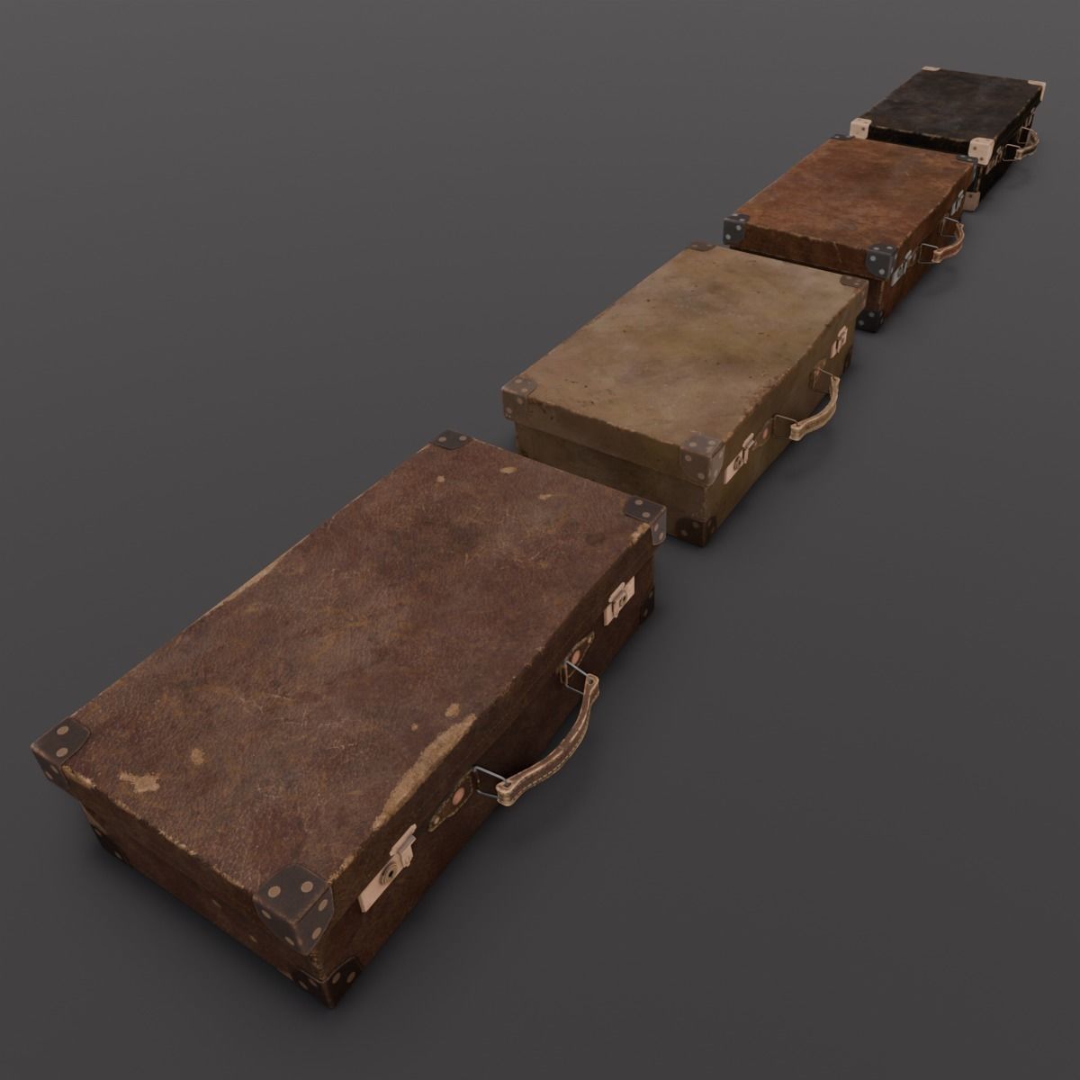 Suitcase Pack 3D Model Low-poly 3D model_6