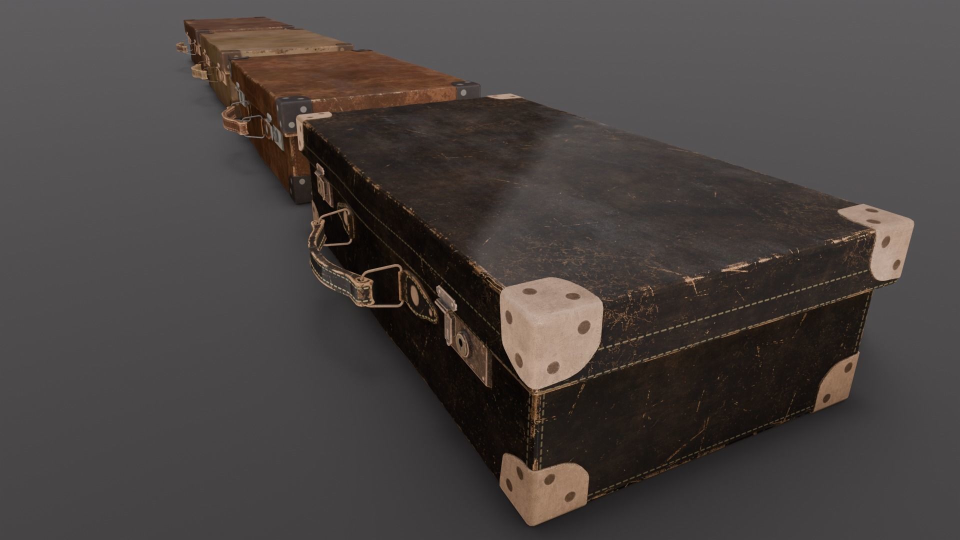Suitcase Pack 3D Model Low-poly 3D model_2
