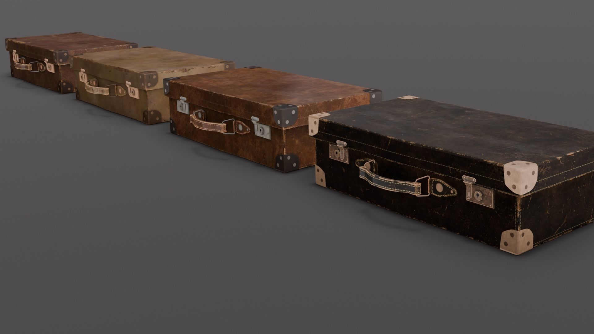 Suitcase Pack 3D Model Low-poly 3D model_4