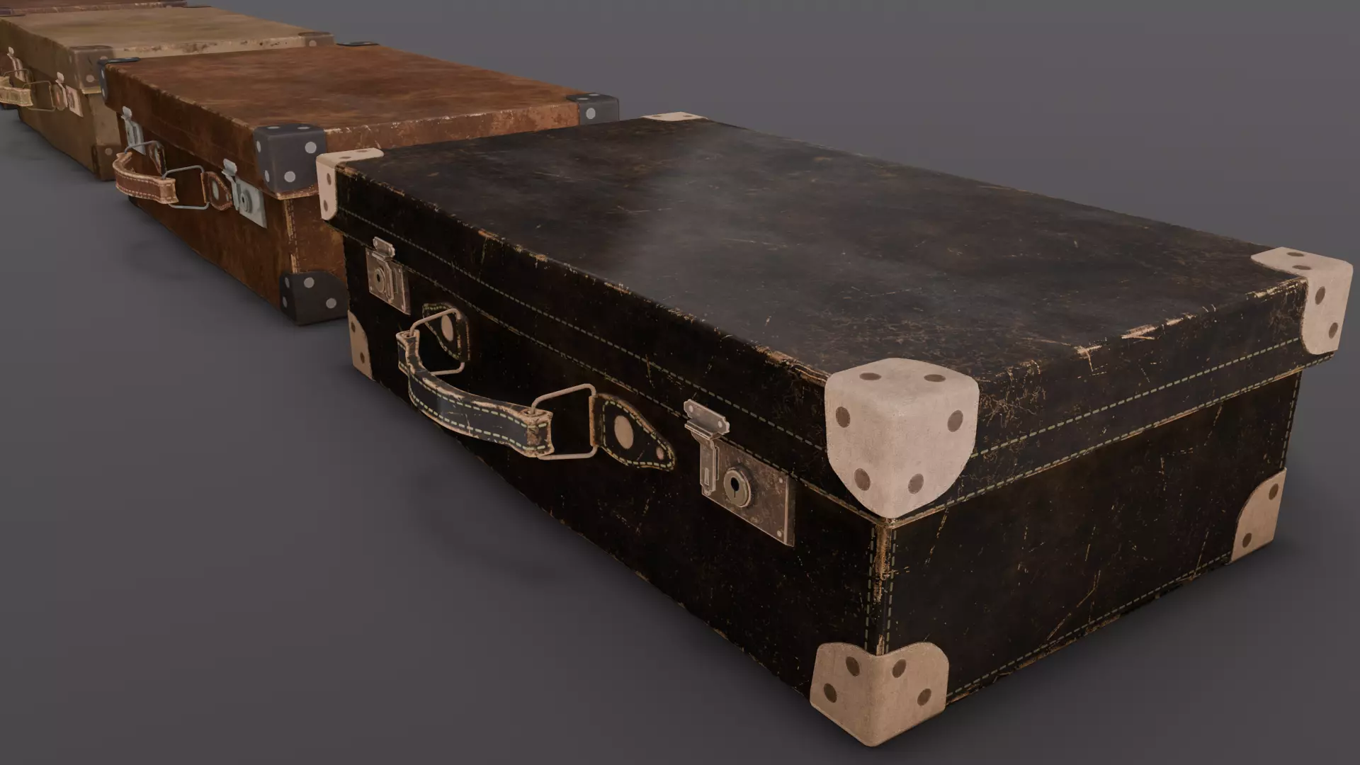 Suitcase Pack 3D Model Low-poly 3D model_0