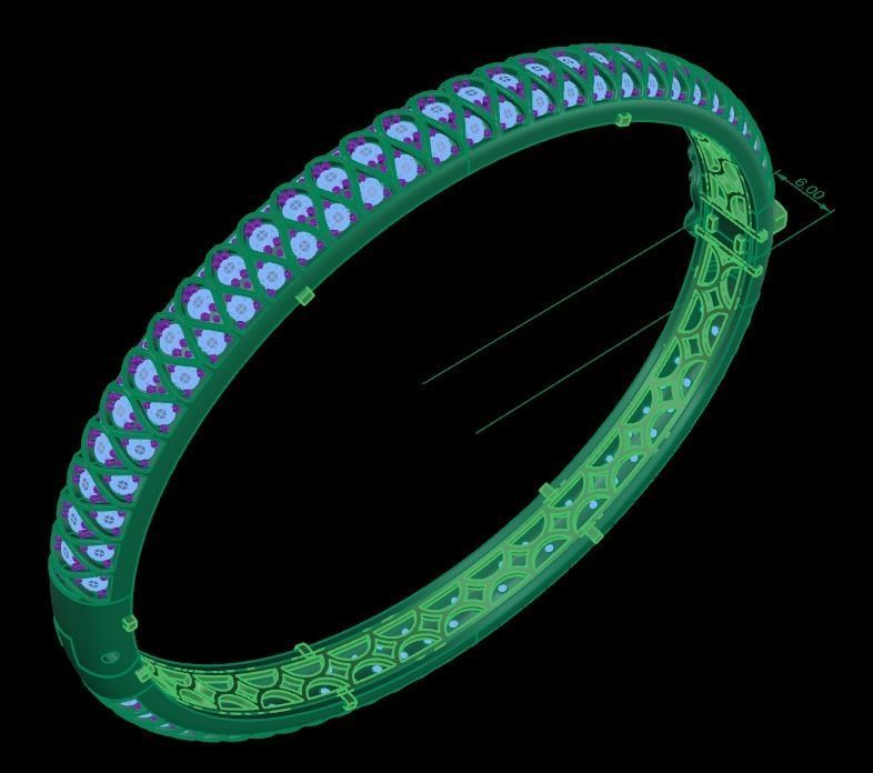 bracelets fashion diamond 3D print model_1