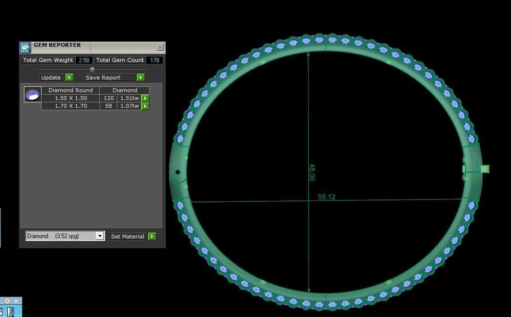 bracelets fashion diamond 3D print model_3