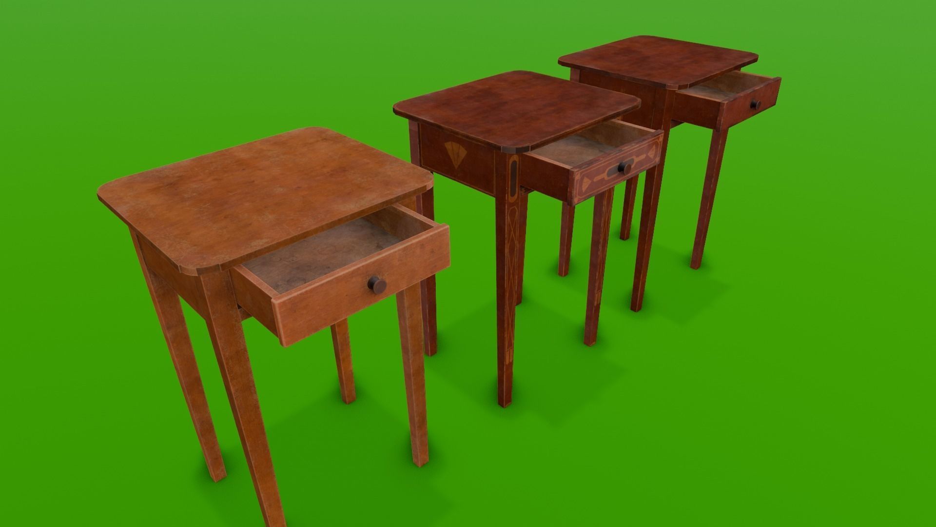 Wooden Drawer Pack 3D Model Low-poly 3D model_16